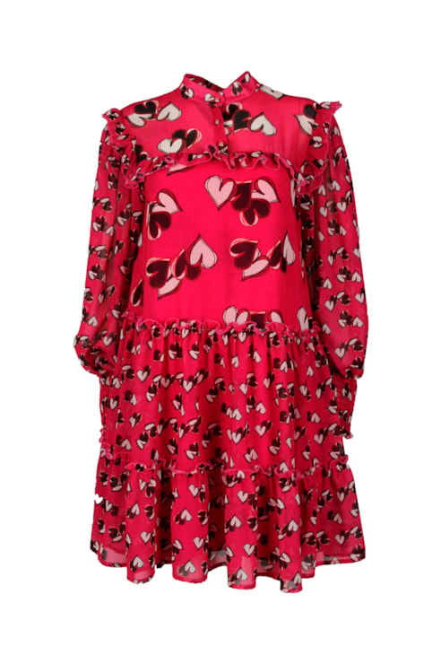 Vestido com estampado e laço