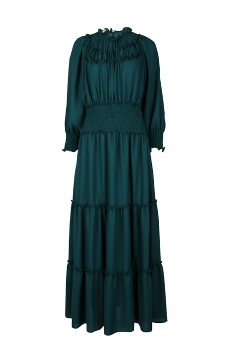 Vestido fluido com drapeado