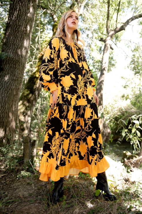 Vestido comprido fluido