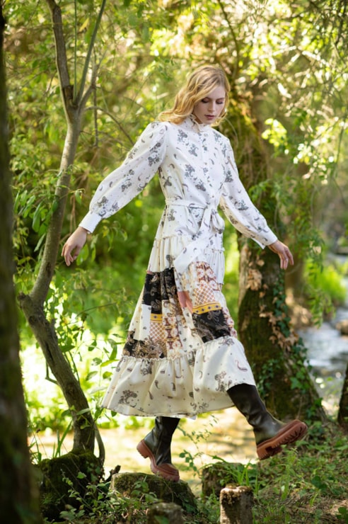 Vestido camiseiro estampado