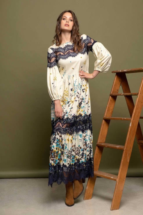 Vestido comprido estampado
