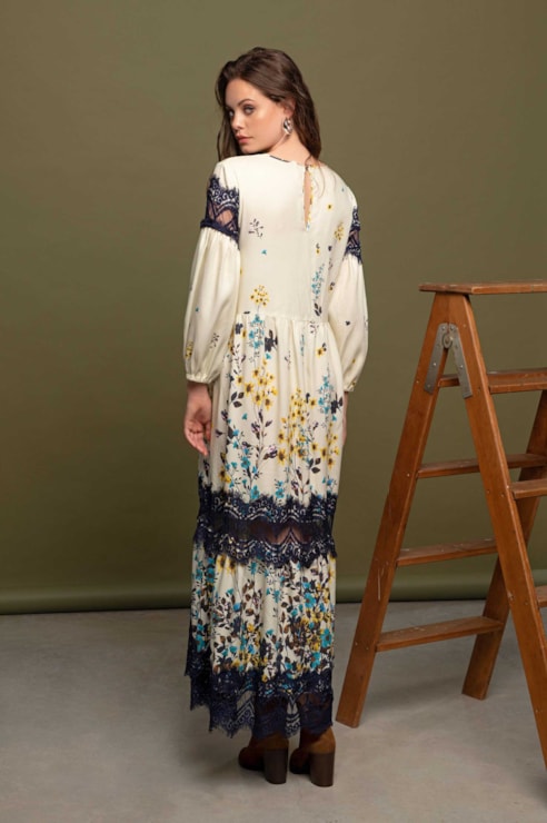 Vestido comprido estampado