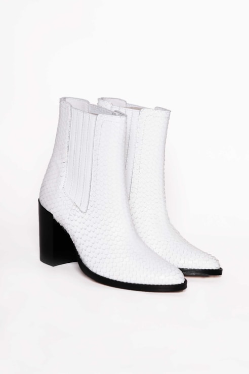 Croco effect ankle boots