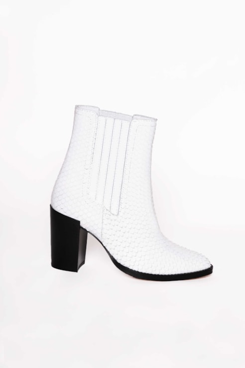 Croco effect ankle boots