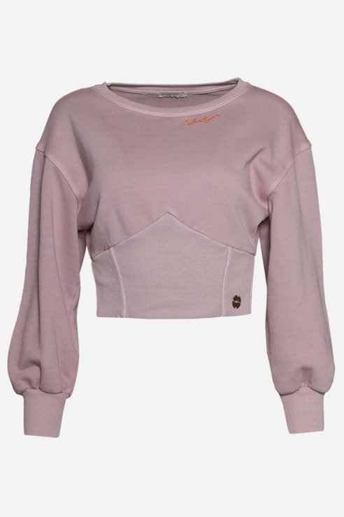 Camisola cropped de felpa