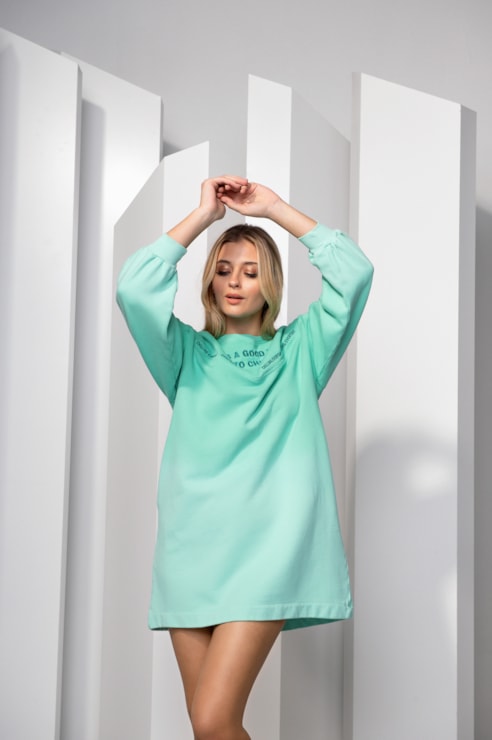 Camisola comprida de felpa