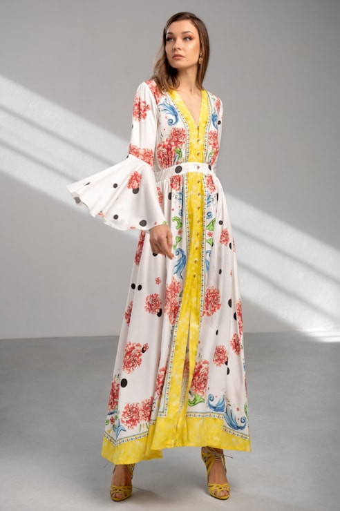 Vestido comprido flores