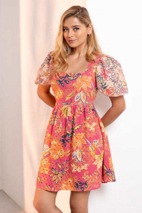Vestido manga abalonada