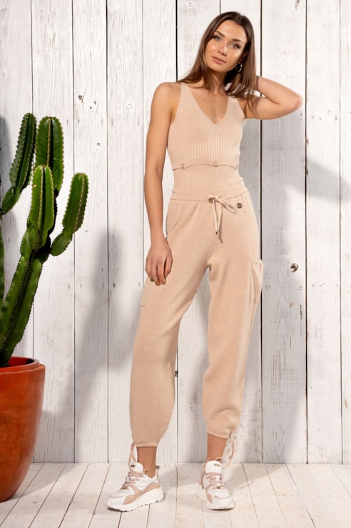 Calças jogger de malha