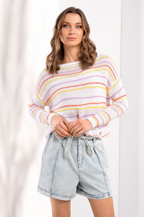 Camisola de malha às riscas