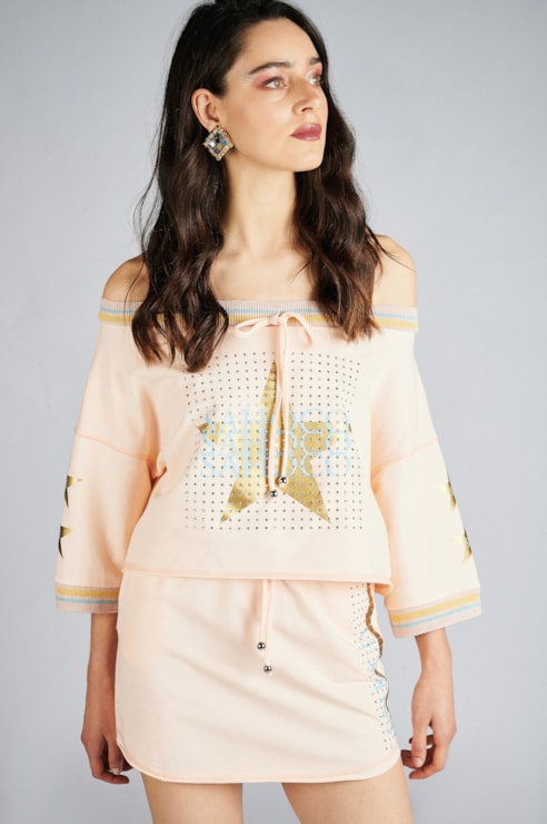 Top decote reto sporty