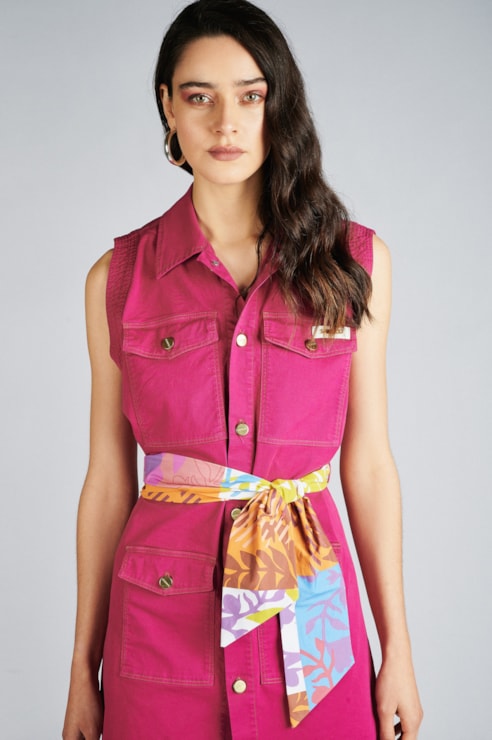 Vestido de ganga com cinto