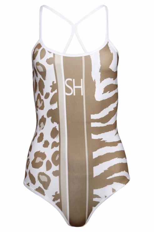 Printed bodysuit with straps