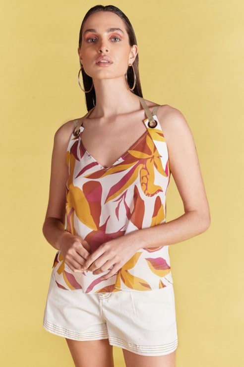 Top estampado de alças