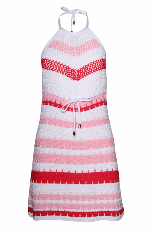 Vestido de malha gola halter
