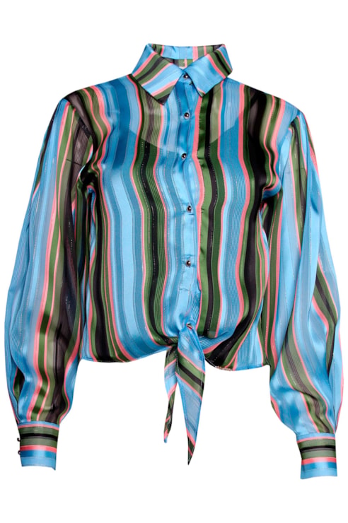 Blusa às Riscas com Laço