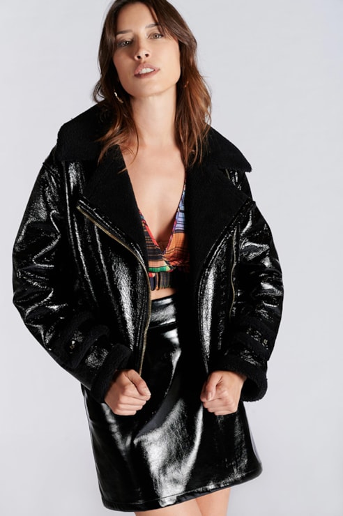 Casaco estilo biker