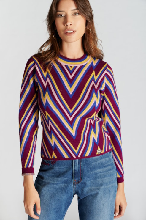 Camisola Malha Jacquard Multicolor