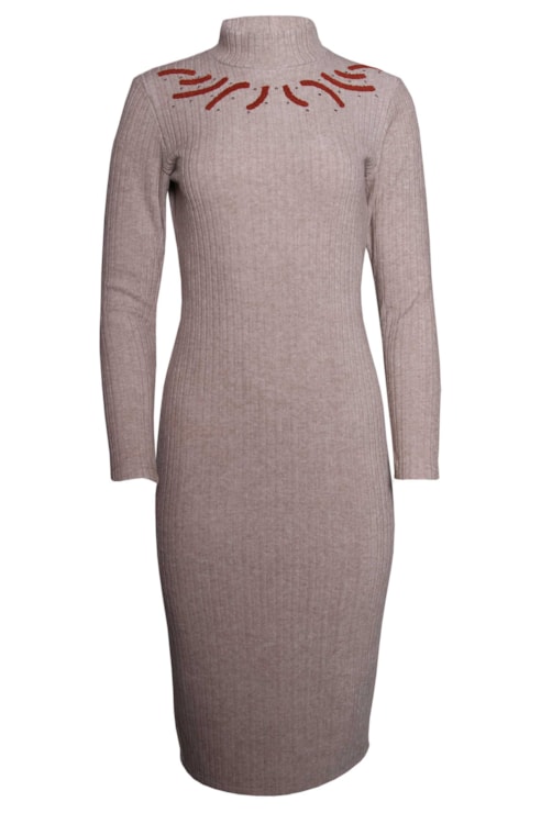Vestido de Malha com Aplicações