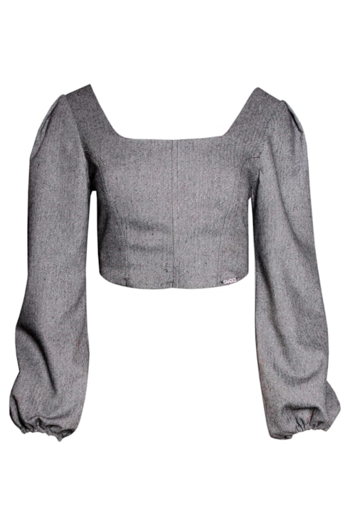 Top Estilo Corpete com Mangas