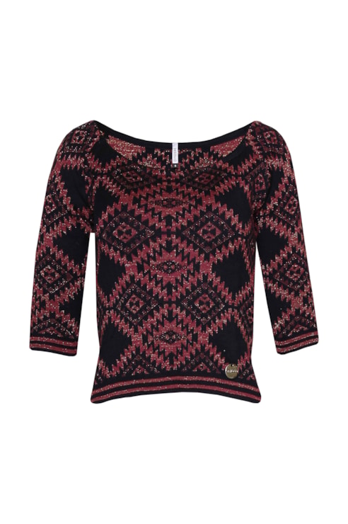 Camisola de malha fios brilhantes