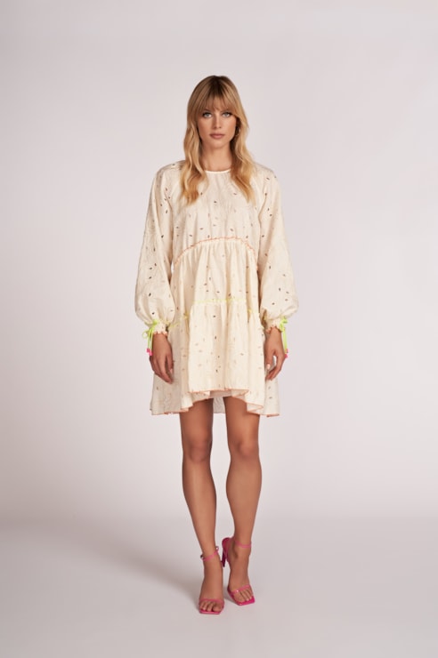 Perforated Embroidered Dress