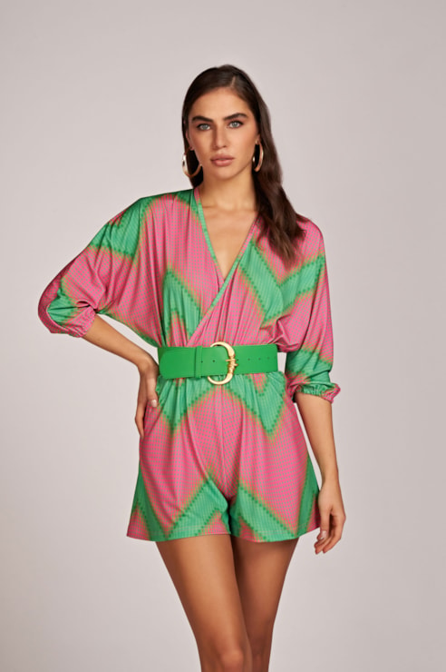 Macacão Curto Estampado