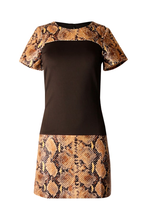 Vestido mix de tecidos