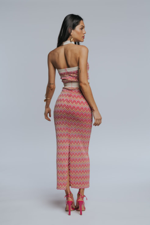Vestido halter malha