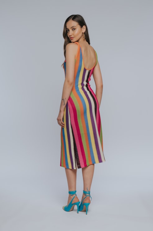 Vestido às riscas 