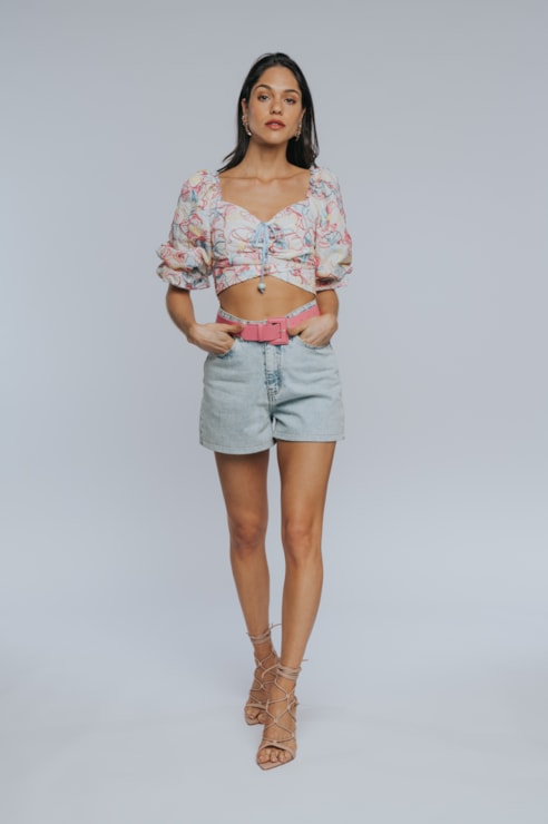 Blusa Cropped Bordada
