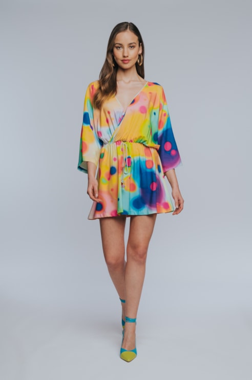 Vestido curto estampado