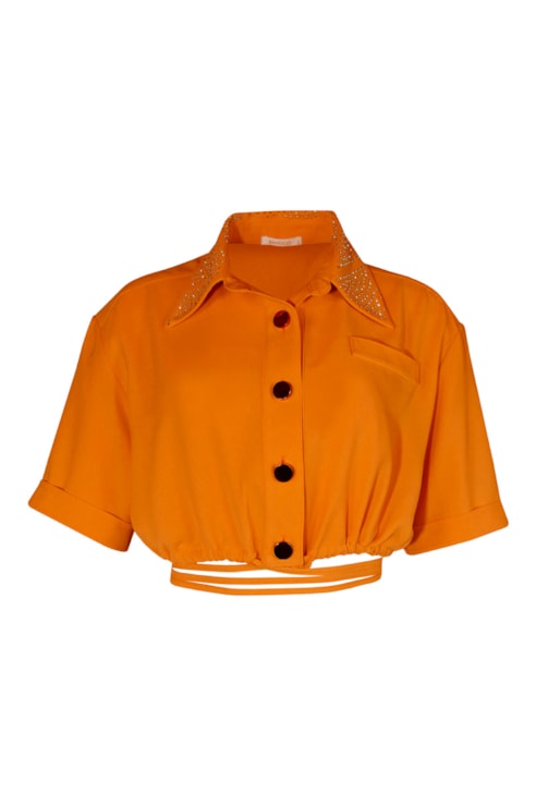 Camisa cropped com laçada