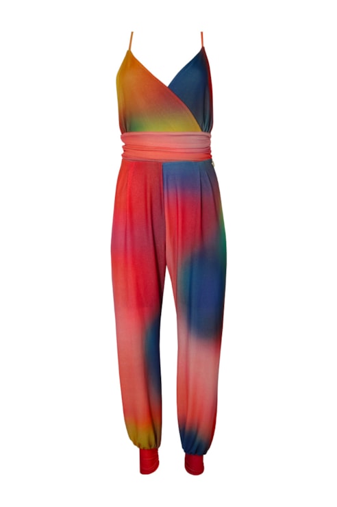 Printed Mesh Jumpsuit