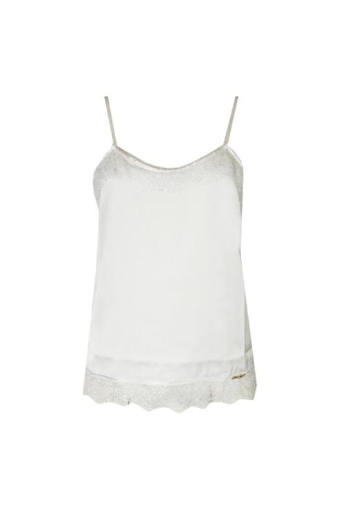 Top de alças acetinado