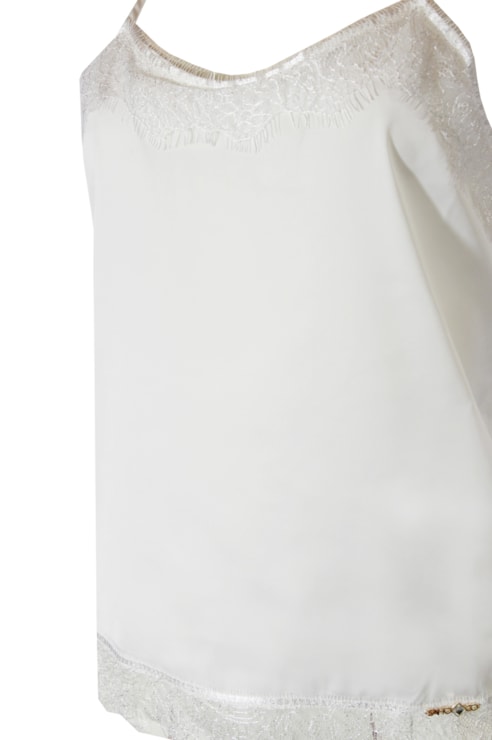 Top de alças acetinado