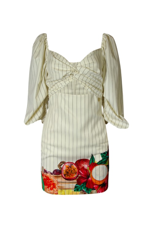 Vestido manga abalonada