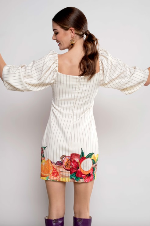 Vestido manga abalonada