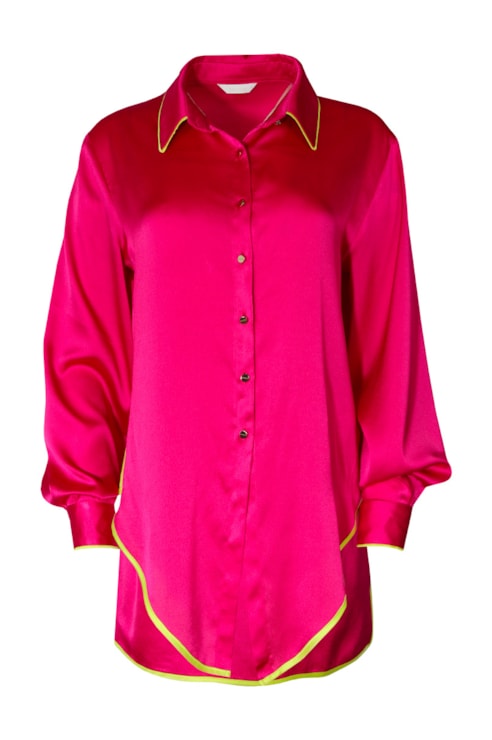 Camisa acetinada oversize