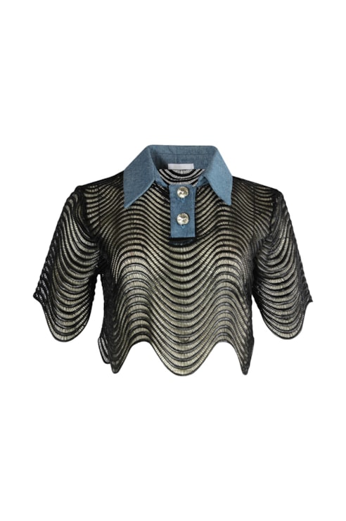 Crop top rendado