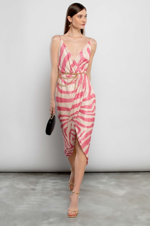 Vestido midi de lantejoulas