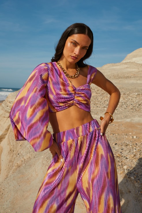 Crop top assimétrico