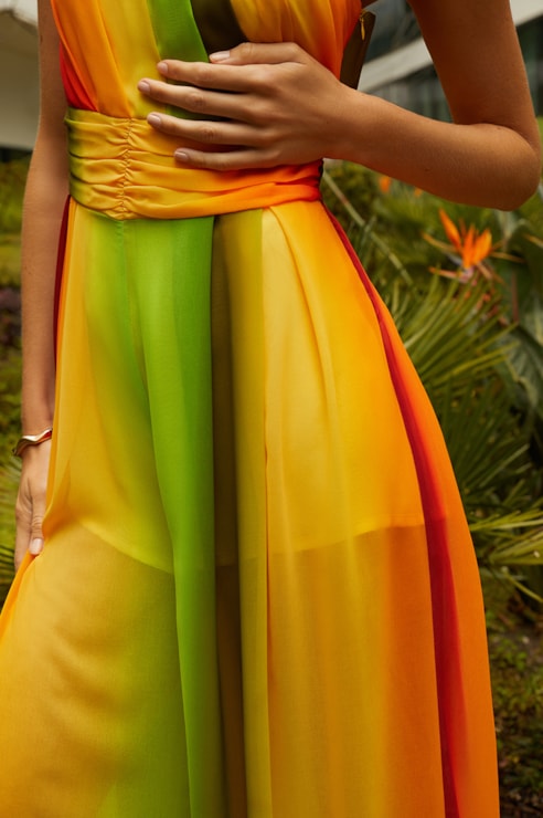 Asymmetric flowing jumpsuit