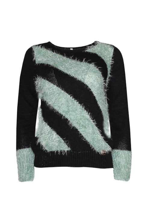 Camisola de malha com pêlos