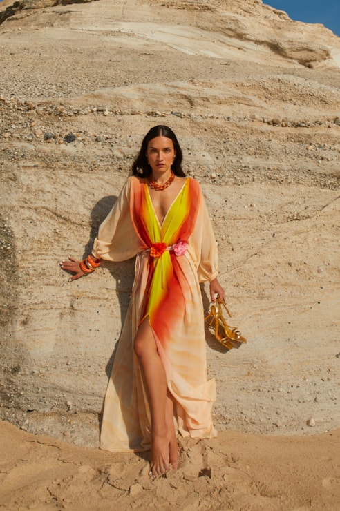 Printed kaftan dress