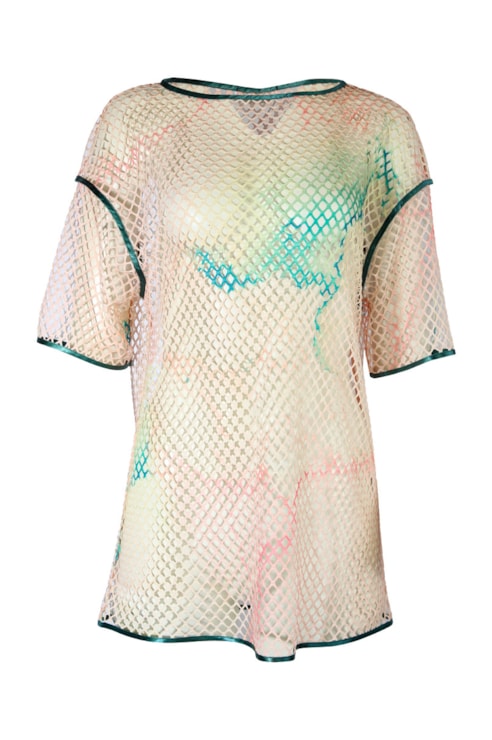 T-shirt oversize em rede