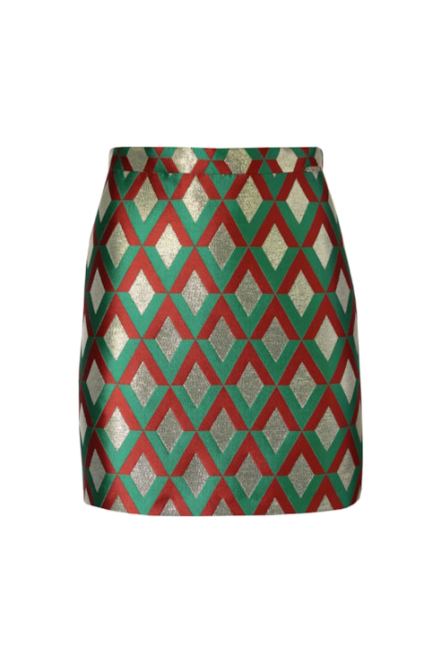 Minissaia jacquard geométrico