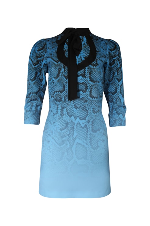 Vestido curto manga abalonada