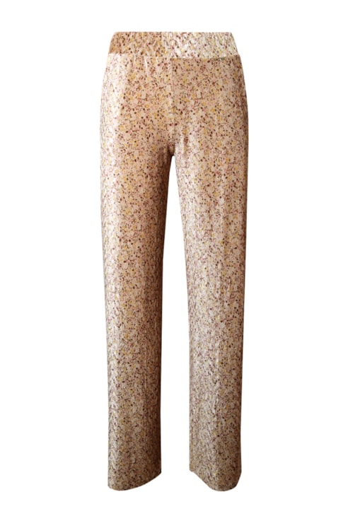 Calças de veludo estampado