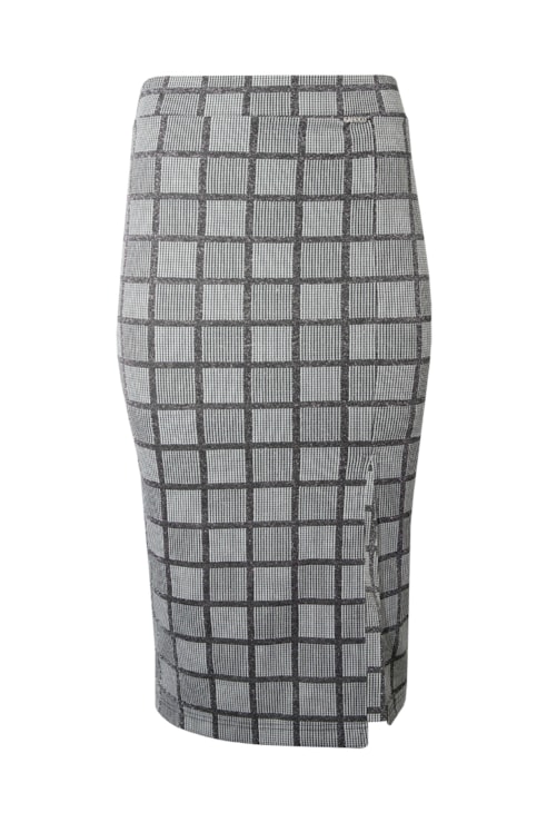 Saia midi em malha jacquard